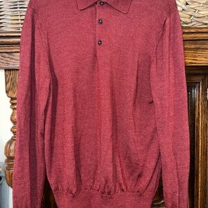Neiman Marcus men’s cashmere wool silk blend collared Sweater